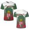 Modieus Heren Voetbal T-shirt met Hongaarse Vlag Patroon en Hongaars Embleem 3D Geprint Shirt voor Casual en Comfortabele Sport Korte Mouw Tops