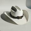 Cappello da cowboy in paglia rigida da uomo cappello da pascolo a tesa larga da donna cowboy tinta unita cappello da sole estivo confezione in scatola sombrero vaquero hombre