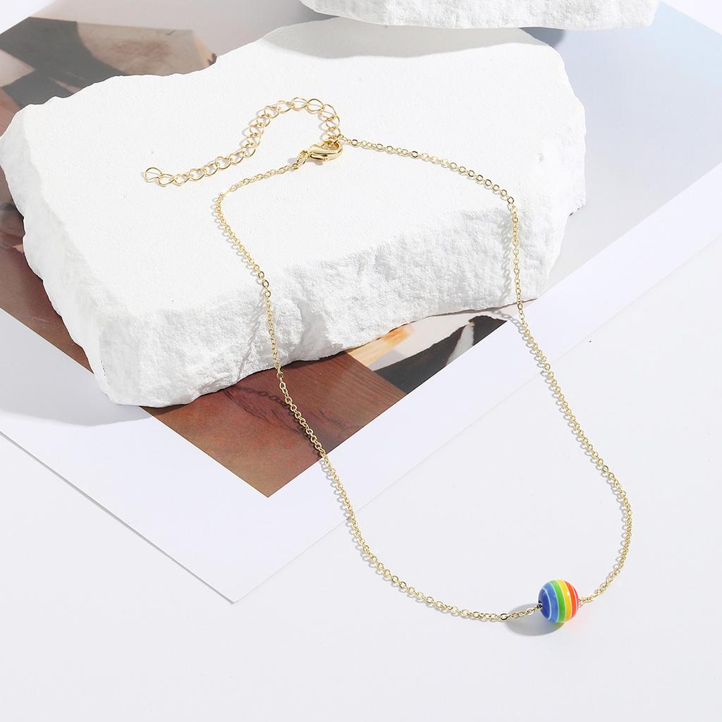 Necklace for Women Jewelry Rainbow Collarbone Chain Simple Layered Necklace Crystal Rainbow Pendant Couple Necklace Elegant Necklace