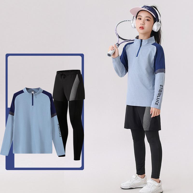 New children's badminton training clothes Girls' sports suits Boys' primary school students' table tennis net jersey competition printing