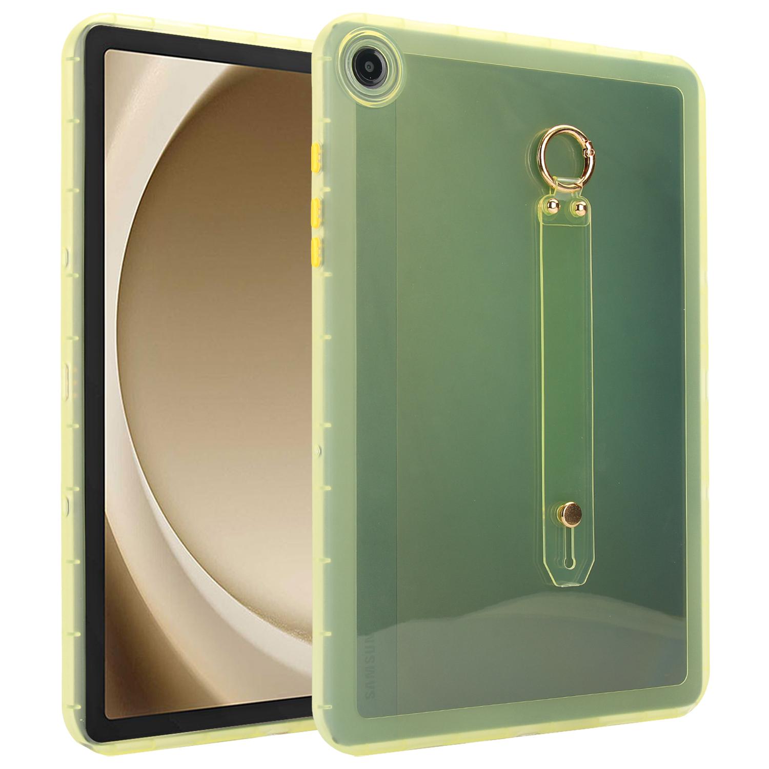 

For Samsung Galaxy Tab A9+ Case Shockproof TPU Tablet Cover with Wristband Yellow