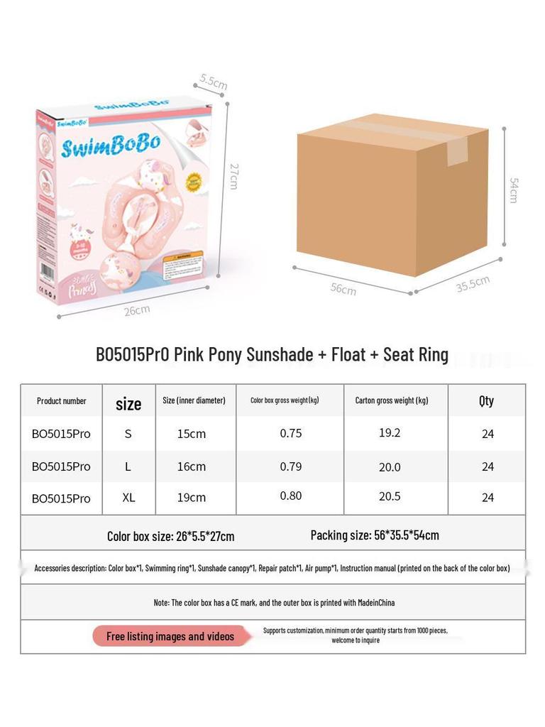 Boia de Natação Swimbobo com Proteção Solar para Bebês – Flutuador Espesso para Deitar para Crianças