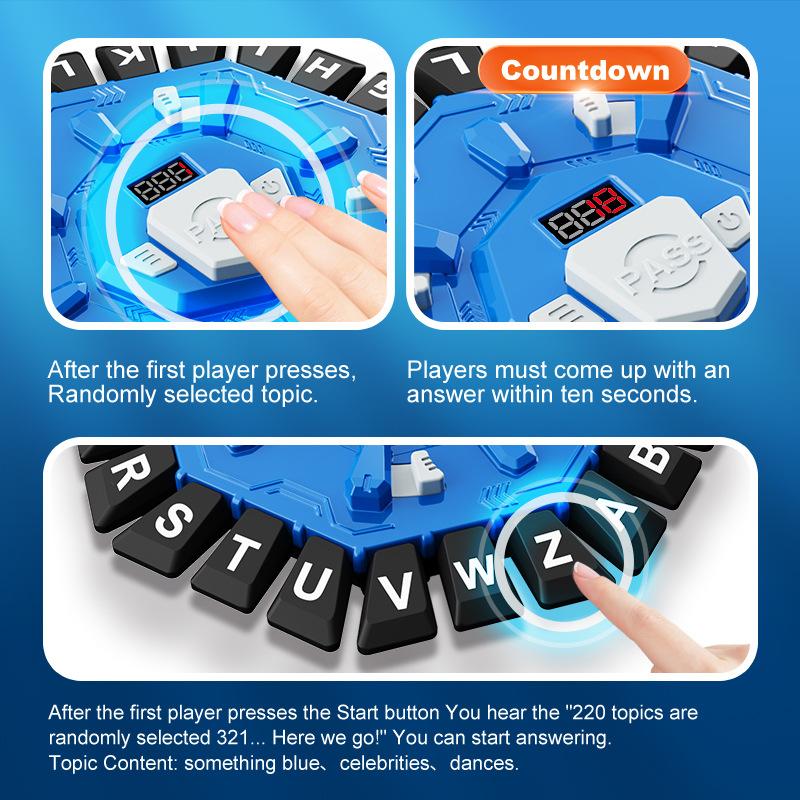 Alphabet Board Game Puzzle Word Game Family Board Game with Digital Display Timer and 2 Categories Modes