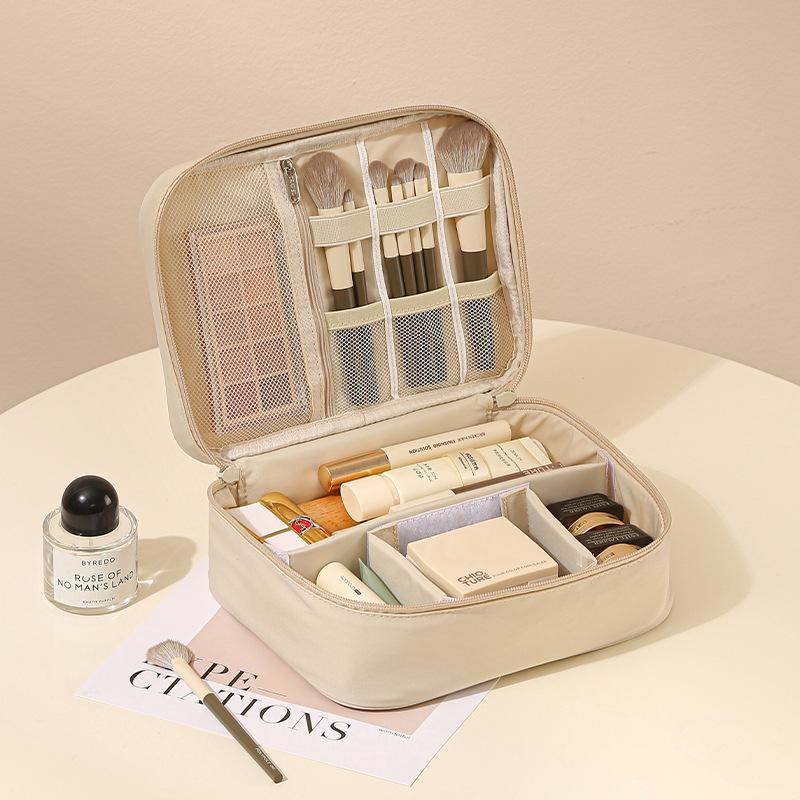 Портативная косметичка-органайзер, женская косметичка большой вместимости, водонепроницаемая косметичка Single layer white
