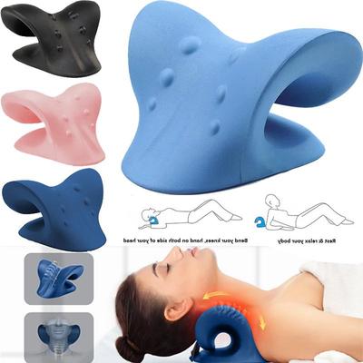 Neck Stretcher Shoulder Stretcher Relaxer Cervical Chiropractic Traction Device Massage Pillow for Pain Relief Cervical Spine Alignment ZPG
