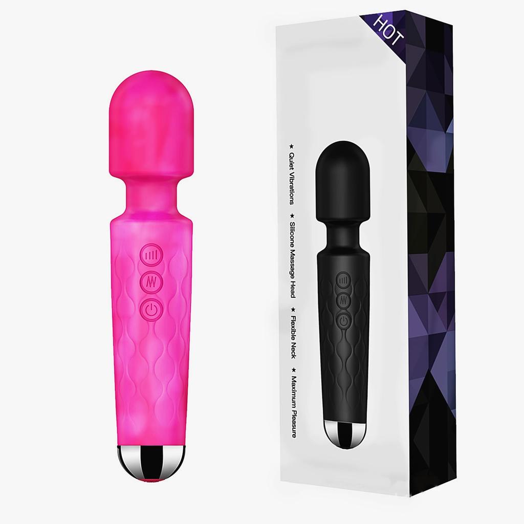 TradeWind Electric massager massager shiatsu body care 20 vibration modes 8 speeds Cordless USB charging Quiet design (pink)