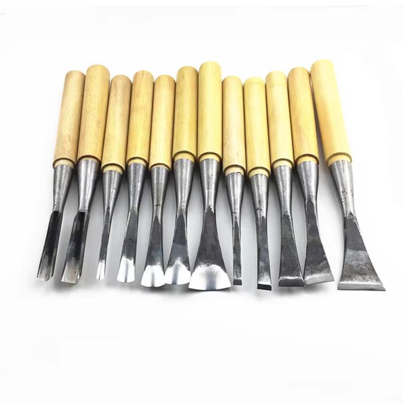 Woodworking Carving Root Carving Tea Tray Base Making Tool Blanking Chisel Set5