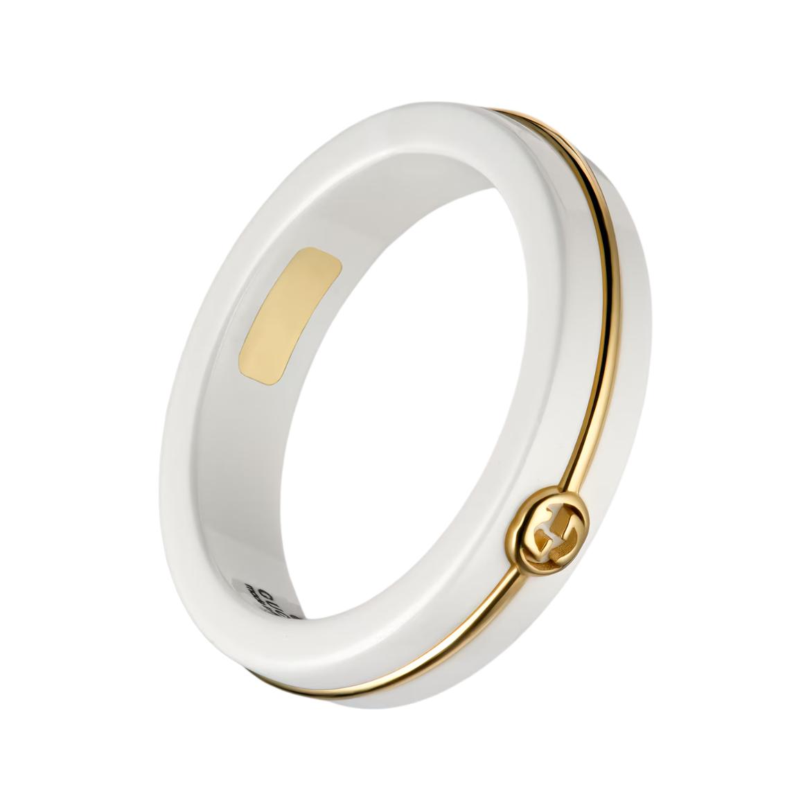 

Gucci Interlocking Double G Pattern 18K Gold Ring Unisex rings White A002PI-J85V5-8062 21