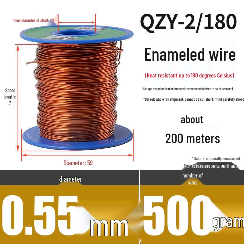 180° Värmebeständig Emajlert Rund Koppartråd, QZY-2/180