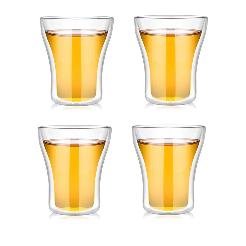 1/2/4pcs Clear Double Wall Glass Cup Breakfast Mug High Borosilicate Glass Insulated Coffee Tea Cup Tea Drink Cups