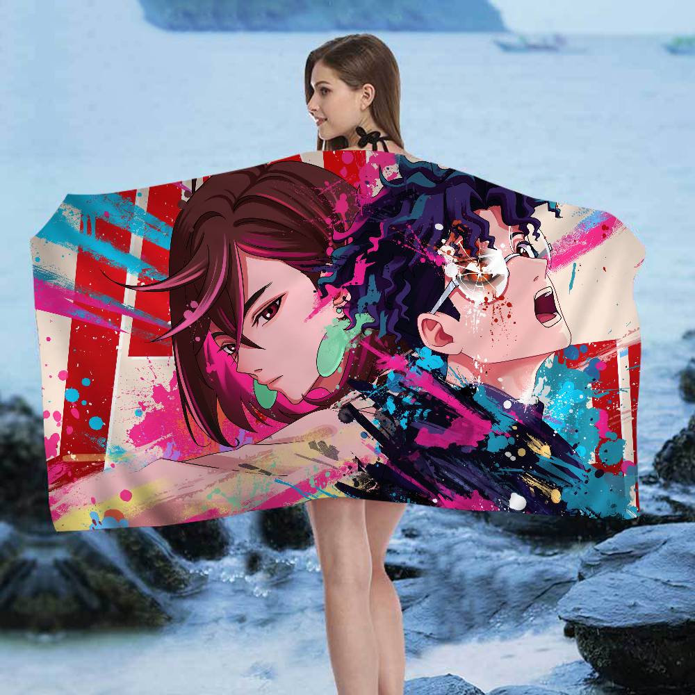 DAN DA DAN Anime Anime Beach Swimming Towel Soft Absorbent Washcloth Children's Gifts for Kids Travel Camping Gym