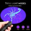 UV LED Flashlight 395nm 365nm 3 Modes Zoomable Blacklight Pet Urine Scorpion Detection Portable Light