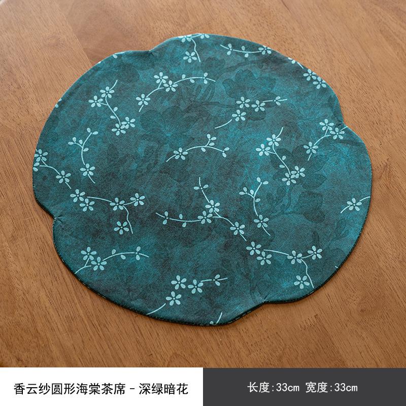 

Китайский тканевый двусторонний сухой коврик для заваривания чая Zen, профессиональная тряпка, впитывающая глина, чайный коврик, яблочный обеденный скатерть, коврик C-33X33CM