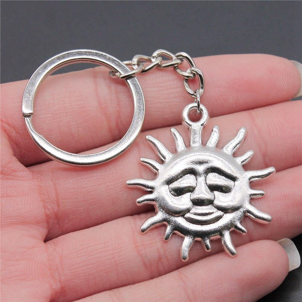 Schlüsselanhänger mit Sonnenmotiv, Zubehör für Schlüsselanhänger aus Metall zum Selbermachen