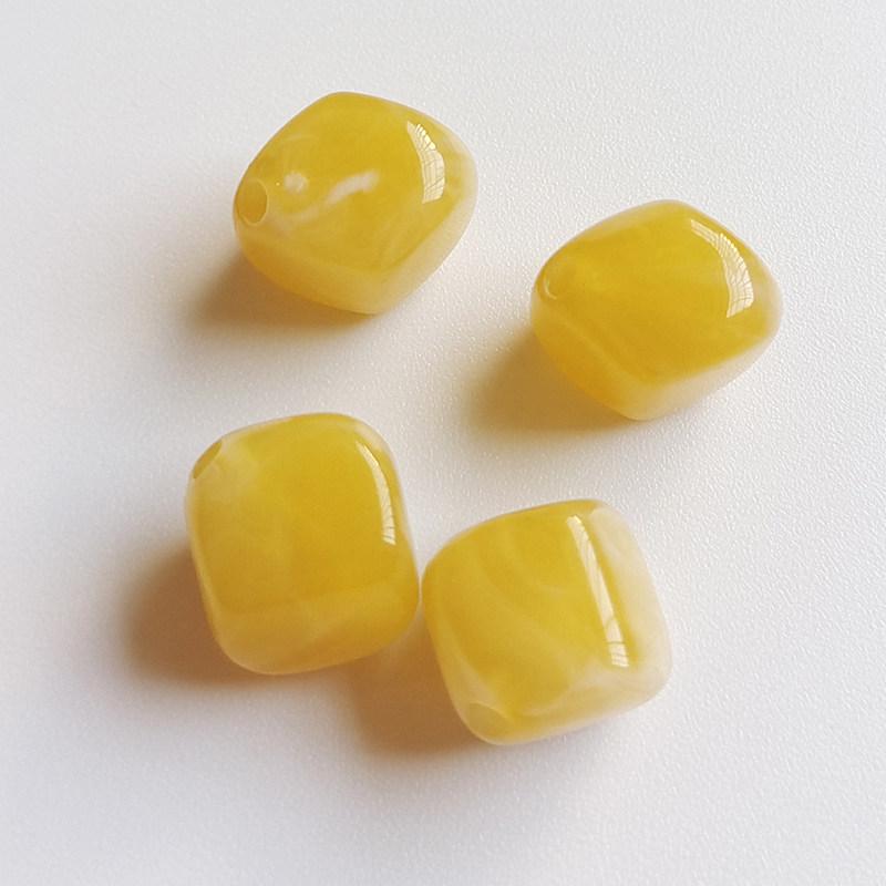 Acrylic High Gloss Double Color Small Rhombus Loose Beads for DIY Handmade Ornaments