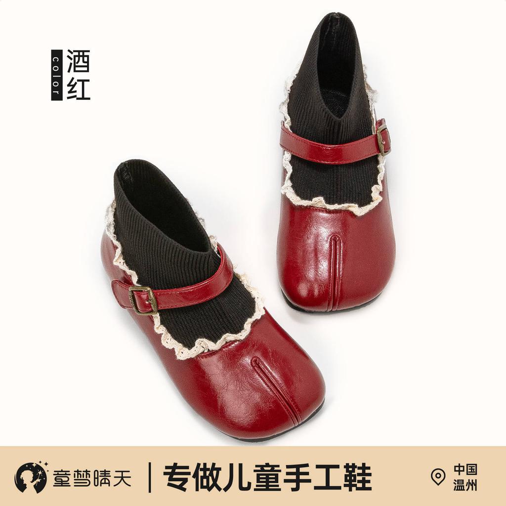 Girls short boots 2025 new spring and autumn children's boots black socks boots soft sole autumn women's treasure princess shoes small leather shoes