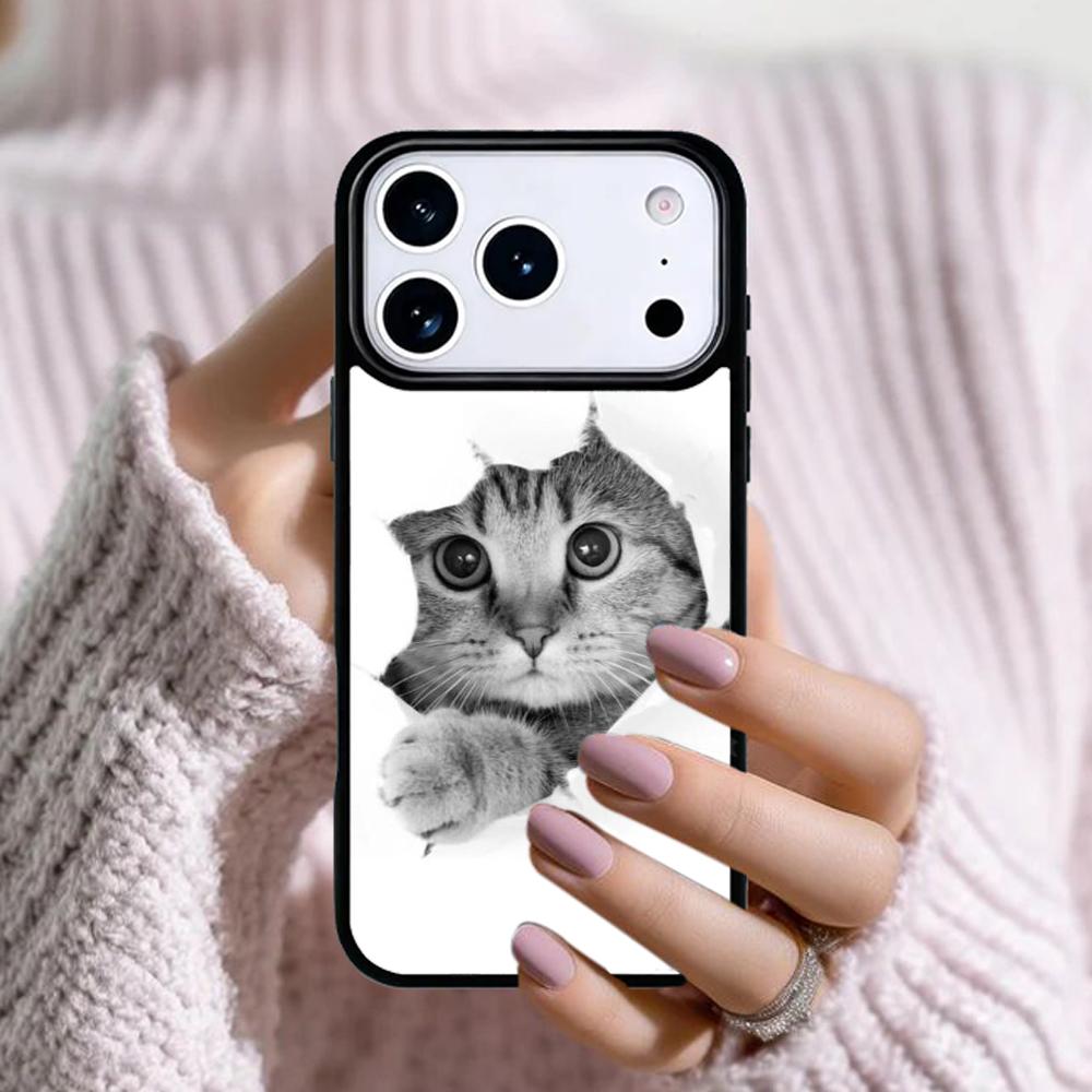 Lustige schleichende Katze Handyhülle Für Apple iPhone 17 Air 16E 15 14 Plus 13 12 11 Pro Max Mini Funda Abdeckung