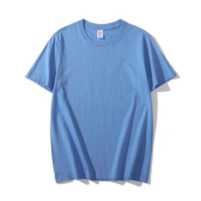 Men's and Women's Slim Fit Xinjiang Cotton T-Shirt: Short-Sleeved White or Black with Summer Logo Print