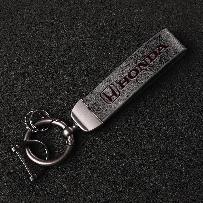 Retro Car Keychain Leather Key Chains Auto Accessories For Honda Civic Fit Jazz Accord Pilot CRV Odyssey Passport City Vezel CRX LV4