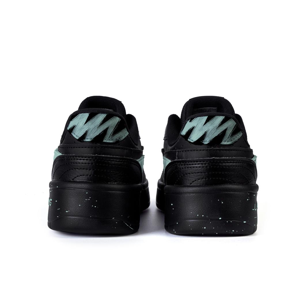 Li Ning Slip Resistant Cushioning Abrasion Resistant Low top Skateboard Shoes Men's Black Green AGCU515-5(Team345-)