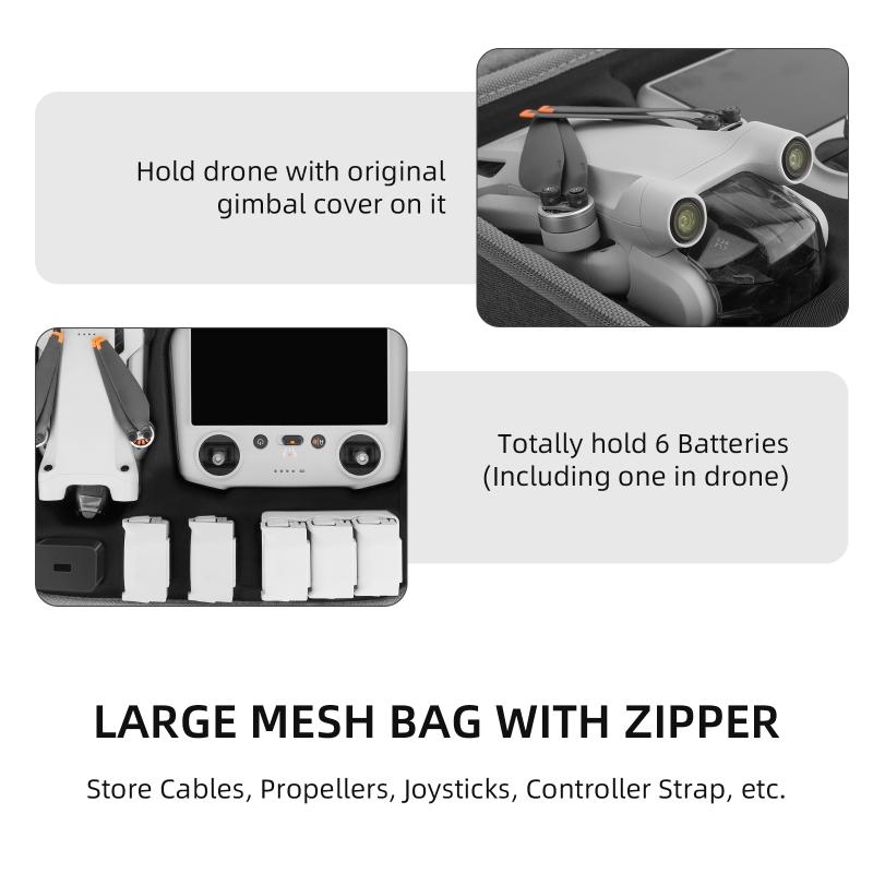 Storage Bag Shoulder Bag for  3  Carrying for Case Handbag Large Capacity for  3  Drone Storage Accessorie