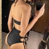 Asymmetrischer Cut-Out-Riemchen-Bikini mit hoher Taille, weiblicher Badeanzug, Damen-Bademode, zweiteiliger Bikini-Set, Badender, Badeanzug