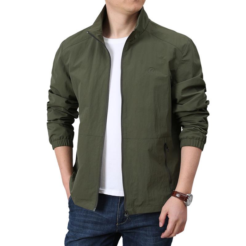5722 Spring Men's Breathable Casual Jacket - Lightweight, Loose, Stylish Outerwear for Middle-Aged Men