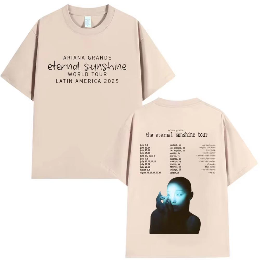 Herren Damen Ariana Grande The Eternal Sunshine Tour Beidseitiger Aufdruck Rundhals T-Shirt Gothic Streetwear Harajuku Lockere Kleidung