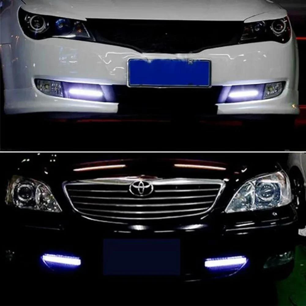 1/2PCS DC 12V 17cm Blue Super Bright LED Car COB Lights DRL Fog Driving Running Lamp Car COB LED Light Waterproof