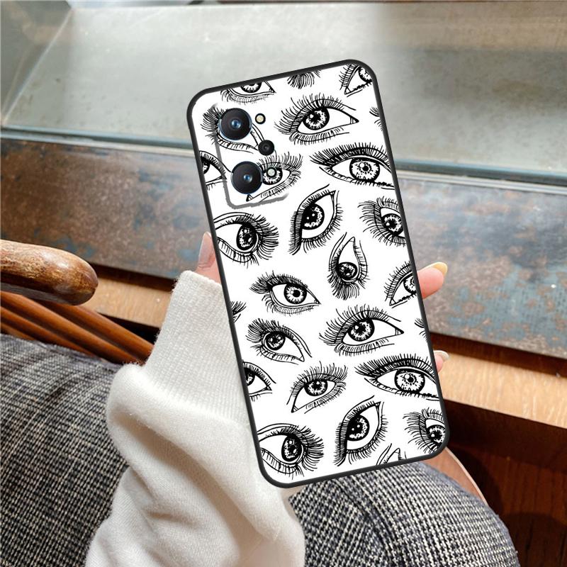 Scary Face Eyes Case For Realme 15 Pro GT7 GT6 11 12 13 14 Pro Plus C55 C51 C53 C35 C33 C61 C65 C67 C71 C75