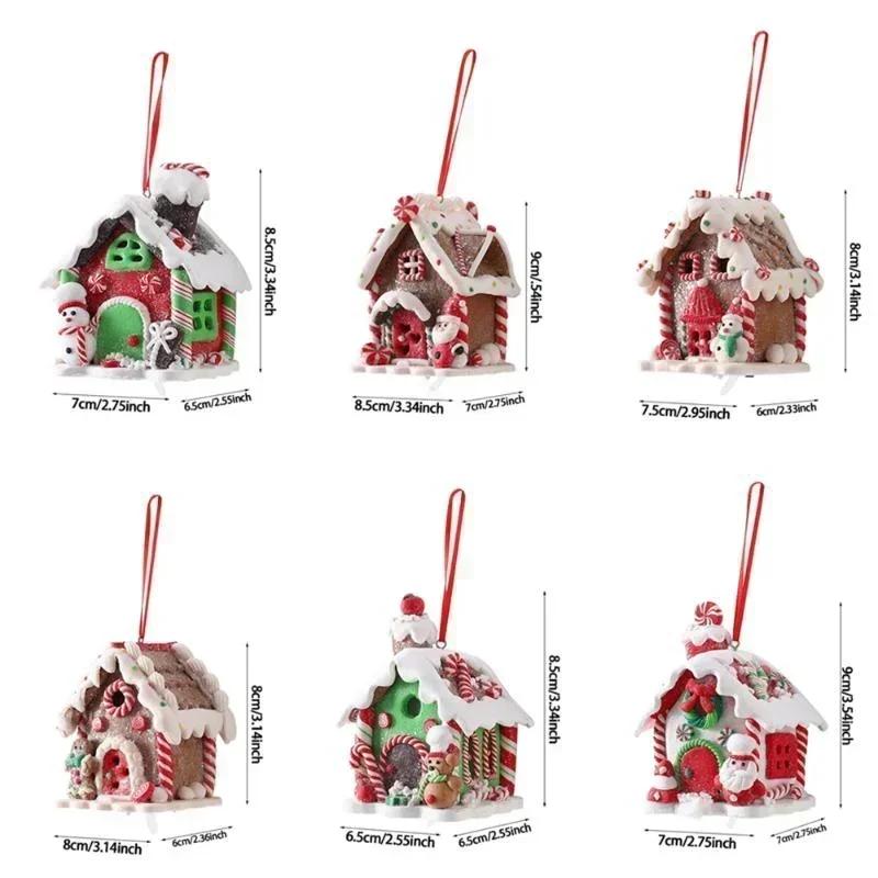 Christmas Tree Fashion Decor Supplies Gingerbread Small House Pendant Creative Xmas Tree Hanging Ornament New Year Party Decor