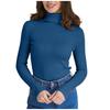 Women's Solid Color High Neck Long Sleeve Sweater Pullover Knitted Underlay Top T-shirt