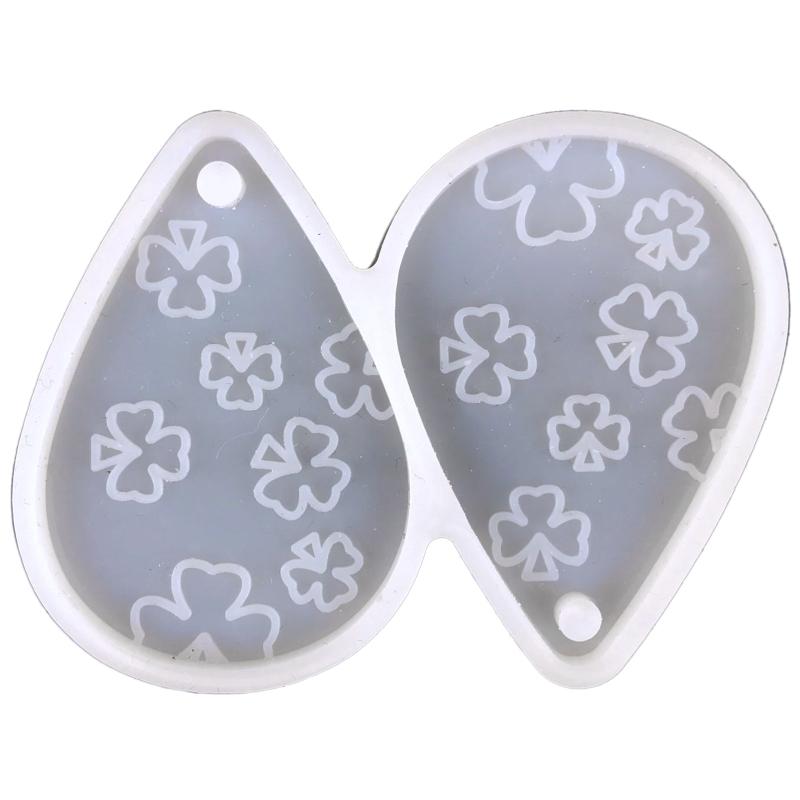 

Серьги смоляная форма клевер орнамент силиконовая форма литье из эпоксидной смолы с отверстием для DIY ремесла ювелирные изделия изготовление кулона