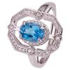 Women's S925 Silver Ring Set with Sapphire, Topaz, Peridot, and Aquamarine Gemstones - European and American Style.