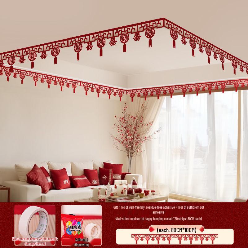 Complete Wedding Decoration Set: Bride's Room, Groom's New Home & Living Room Ceiling