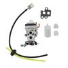 Replacement carburetor kit for BCZ230TS BCZ260TS blower hedge machine pruning mower includes gasket filter fuel pipe