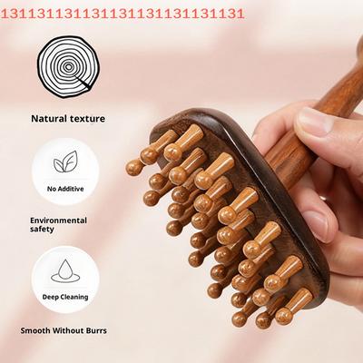 1 ks přenosná hlavice masážního kartáčku Gua Sha ze santalového dřeva pro masáž krku, břicha, nohou a těla, meridiánový masér, dřevěné terapeutické masážní nástroje