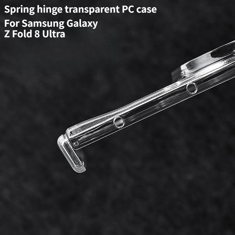 Fashion Transparent PC Spring Hinge Protect Case for Samsung Galaxy Z Fold 8 Ultra Skin Feel Anti-Fingerprint Shockproof Cover