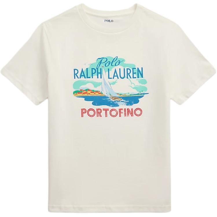 

Футболка Polo Ralph Lauren с логотипом, хлопковое джерси, детские топы, белая 323965901-001 L