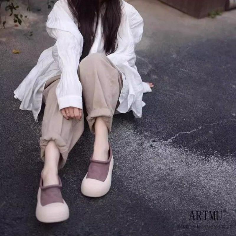 Niche design 2025 new retro platform round head spring and summer sports shoes casual single shoes ugly cute shoes women's shoes