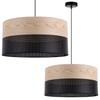 Single Hanging Lamp Classic Oak Veneer Lampshade 44Cm