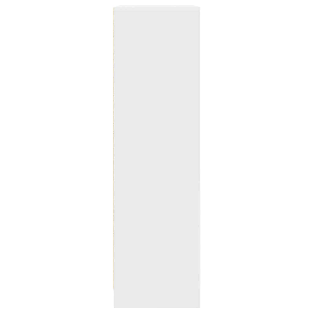 White Cabinet with Drawer 55.5 x 34 x 119.5 cm Engineered Wood