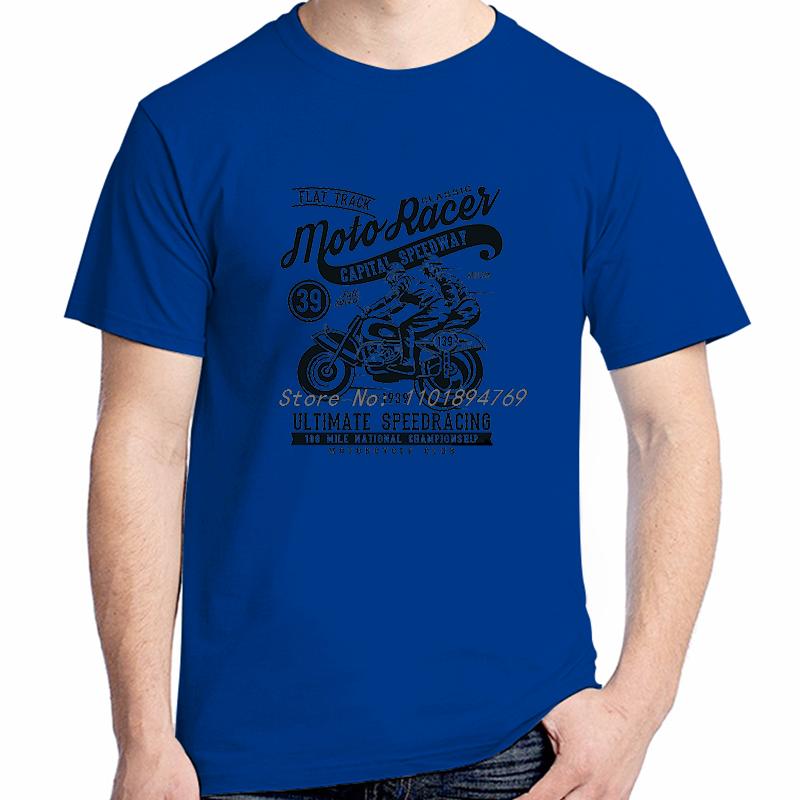 Summer Cotton Tshirt Uomo Moto Racer Vintage Print Graphic T Shirts Unisex Short Sleeve Tshirt High Quality Unisexs Clothes