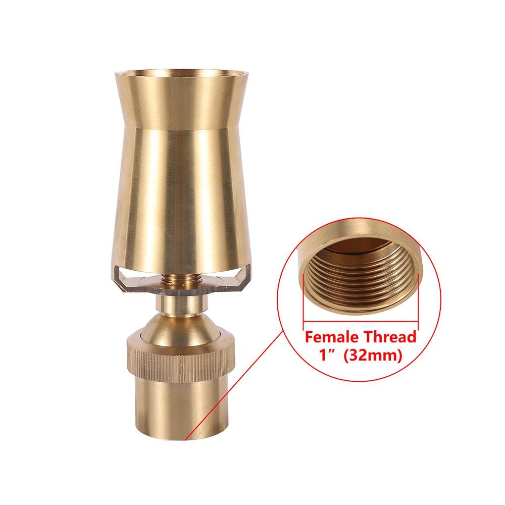 Brass Ice Tower Cedar Fountain Nozzle Durable 1/2" Female 3/4" Male Thread Bubbler Jet Fountain Universal