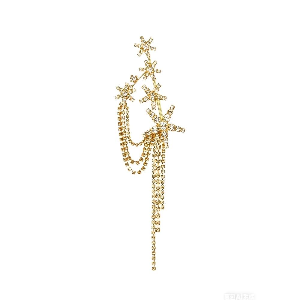 1PC Star Fringe Brooch Design Sense Rhinestone Corsage Luxury Temperament Accessories Women
