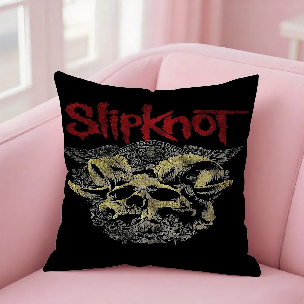 Slipknots Band Pillow Case Square Double-Sided Printing Short Plush Sofa Cushion Cover Bedroom Bedside Pillow