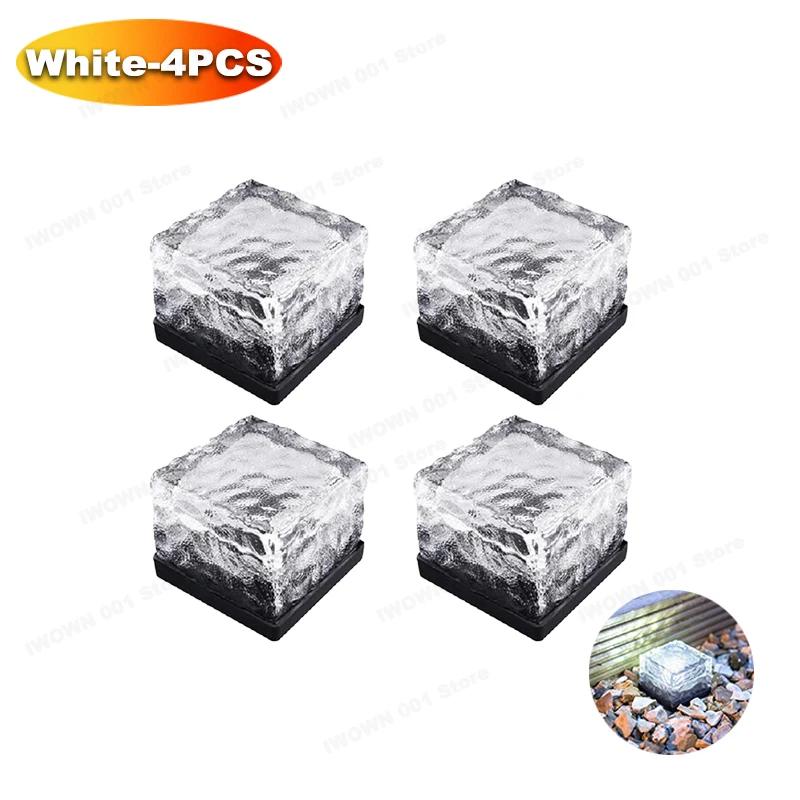 Solar Ice Cube Lights Glass Brick Lights Landscape Lights Square Glass Lights Outdoor Road Street Lights Garden Decoration