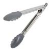 Stainless Steel Locking Tongs with Nylon Tips Non-Stick Heat Safe 11 Inch Cooking Utensil Scalloped Grip Storage Solution