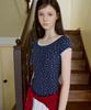 LETTER FROM MOON Marty Flower Lace T-Shirt (Navy)