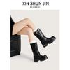 Dark Retro Ba Family Old Tooling Shoes Thick-soled Upturned Head Martin Boots Belt Short Boots Big Head Boots Locomotive Boots